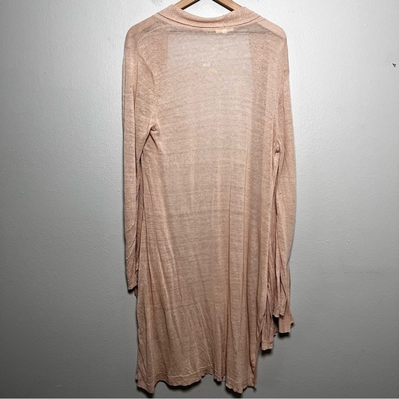 Eileen Fisher Women Linen Cardigan Sweater Large Longline Minimalist Luxury - Picture 8 of 9